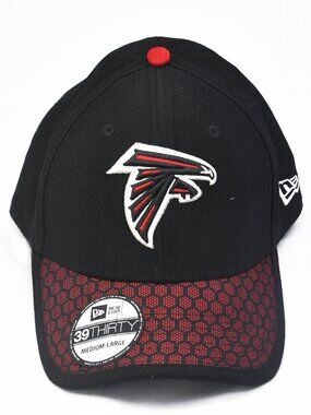 NFL Atlanta Falcons Black New Era 39 Thirty Football Hat Size M/L Performance